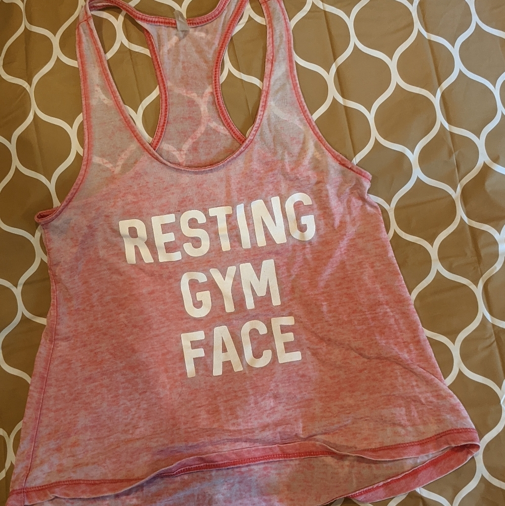 Racerback Workout Crop Tank faded pink size small
